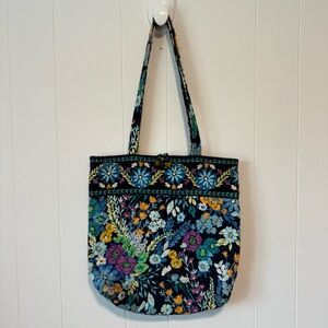 VERA BRADLEY Toggle Tote Bag In Retired Midnight Blue Pattern